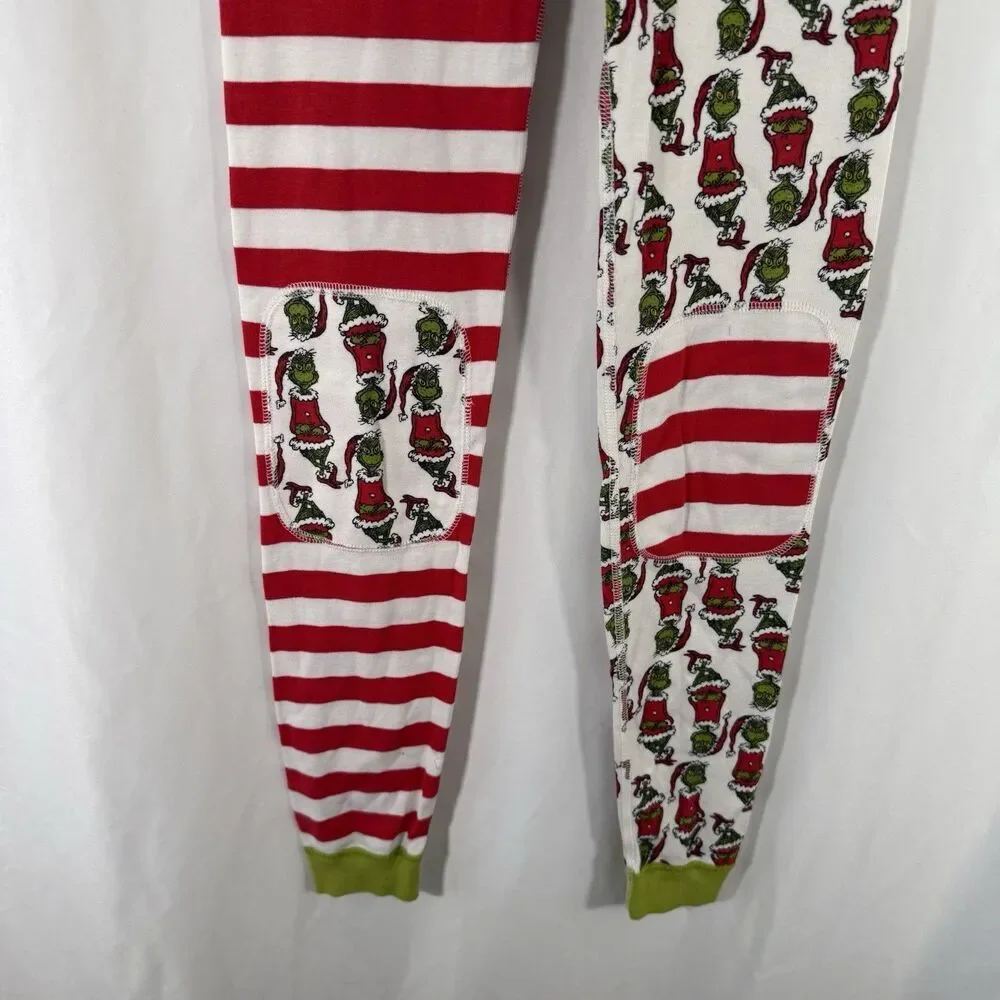 Hanna Anderson The Grinch Pajama Pants Girls 14 Red White Striped Organic Cotton